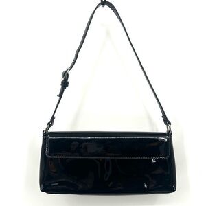 ASOS Design Black Front Flap Magnetic Closure Shoulder Bag
